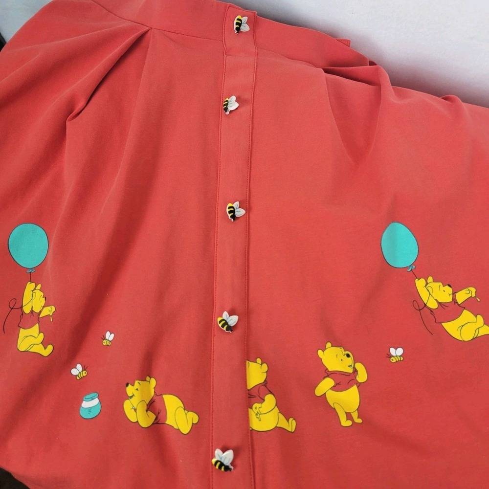 Disney Winnie The Pooh Balloon Ride Suspender Skirt Size M Red Pinafore Skater - Picture 11 of 14